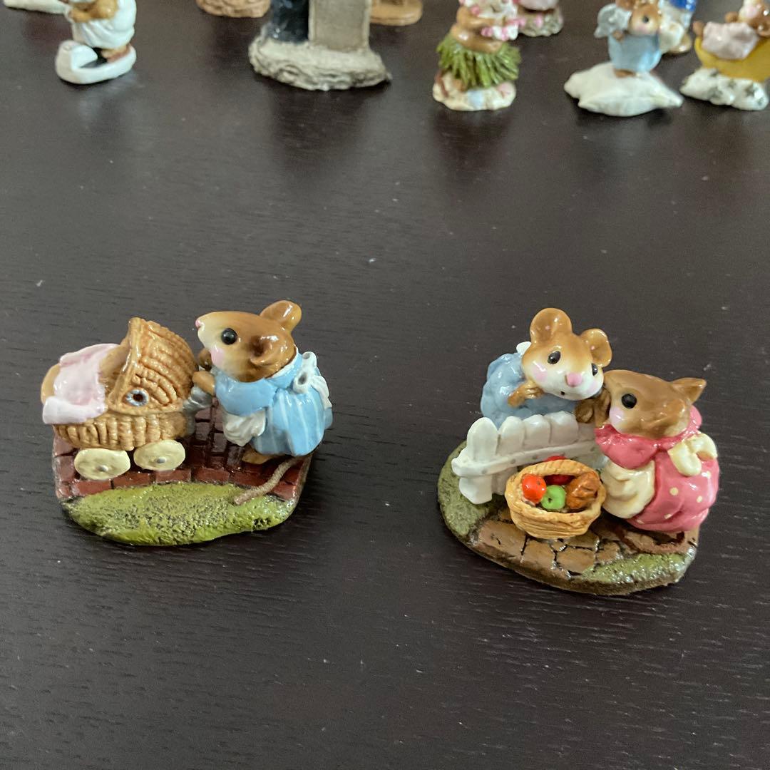 ネズミの陶器フィギュア多数セットWeeForestFolk