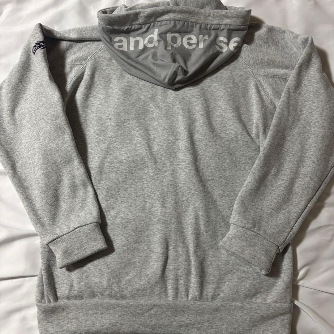 アンパスィ　and per se 長袖ダブルジップパーカー　グレー　L