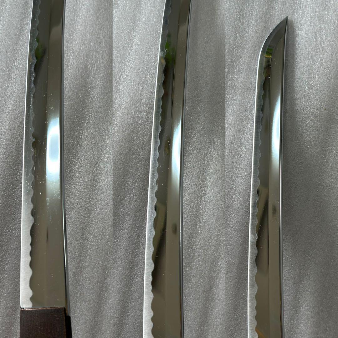 模造刀 打刀 脇差 2点セット 黑茶鞘 鞘付き長さ約69/102cm 26A21