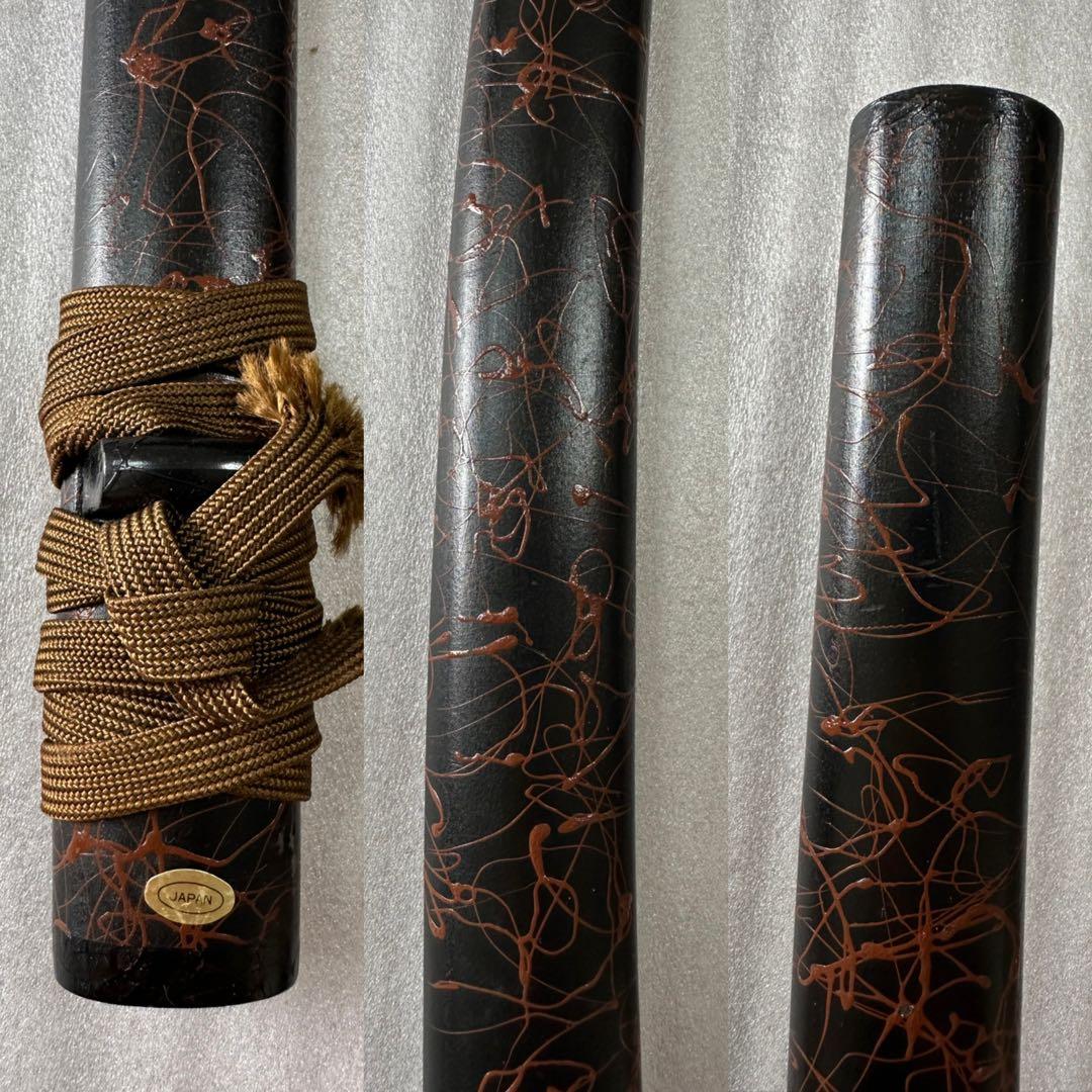 模造刀 打刀 脇差 2点セット 黑茶鞘 鞘付き長さ約69/102cm 26A21