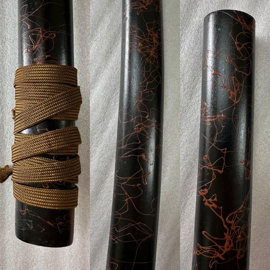 模造刀 打刀 脇差 2点セット 黑茶鞘 鞘付き長さ約69/102cm 26A21