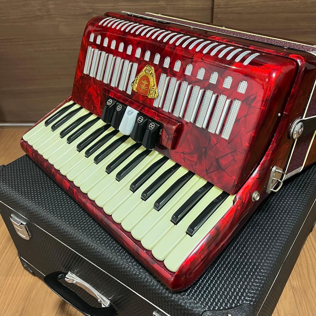 稼動品TOMBO トンボアコーディオン T-48 ケース付き 34鍵