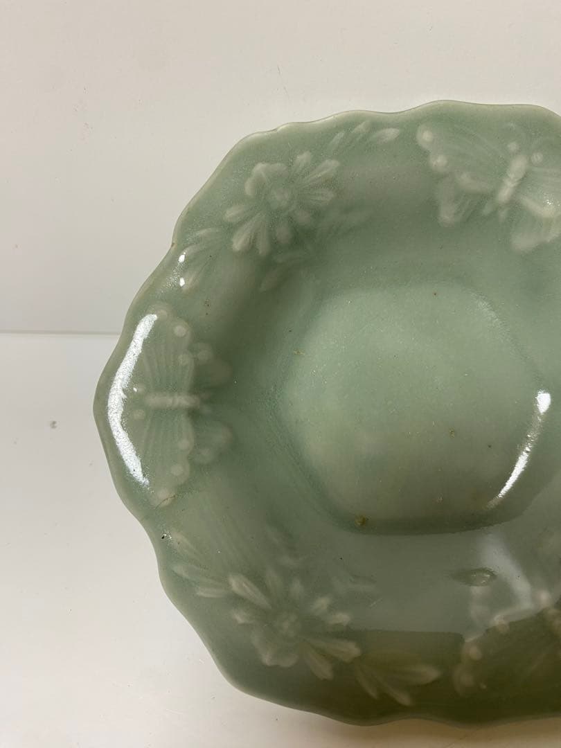 三田青磁　骨董　江戸〜明治　小皿　豆皿　希少　アンティーク　古道具