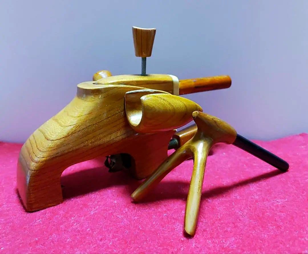 最終値下げ！ヘラブナ釣り万力★左右兼用欅大砲型万力★竿枕★205