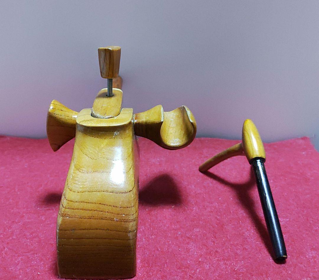 最終値下げ！ヘラブナ釣り万力★左右兼用欅大砲型万力★竿枕★205