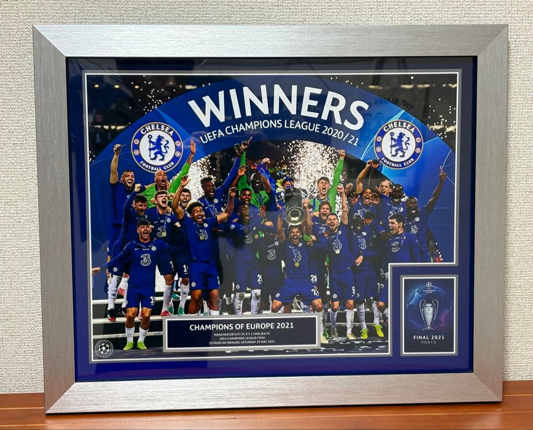 チェルシー 2020-2021 CL優勝記念 フォトフレーム トロフィーリフト