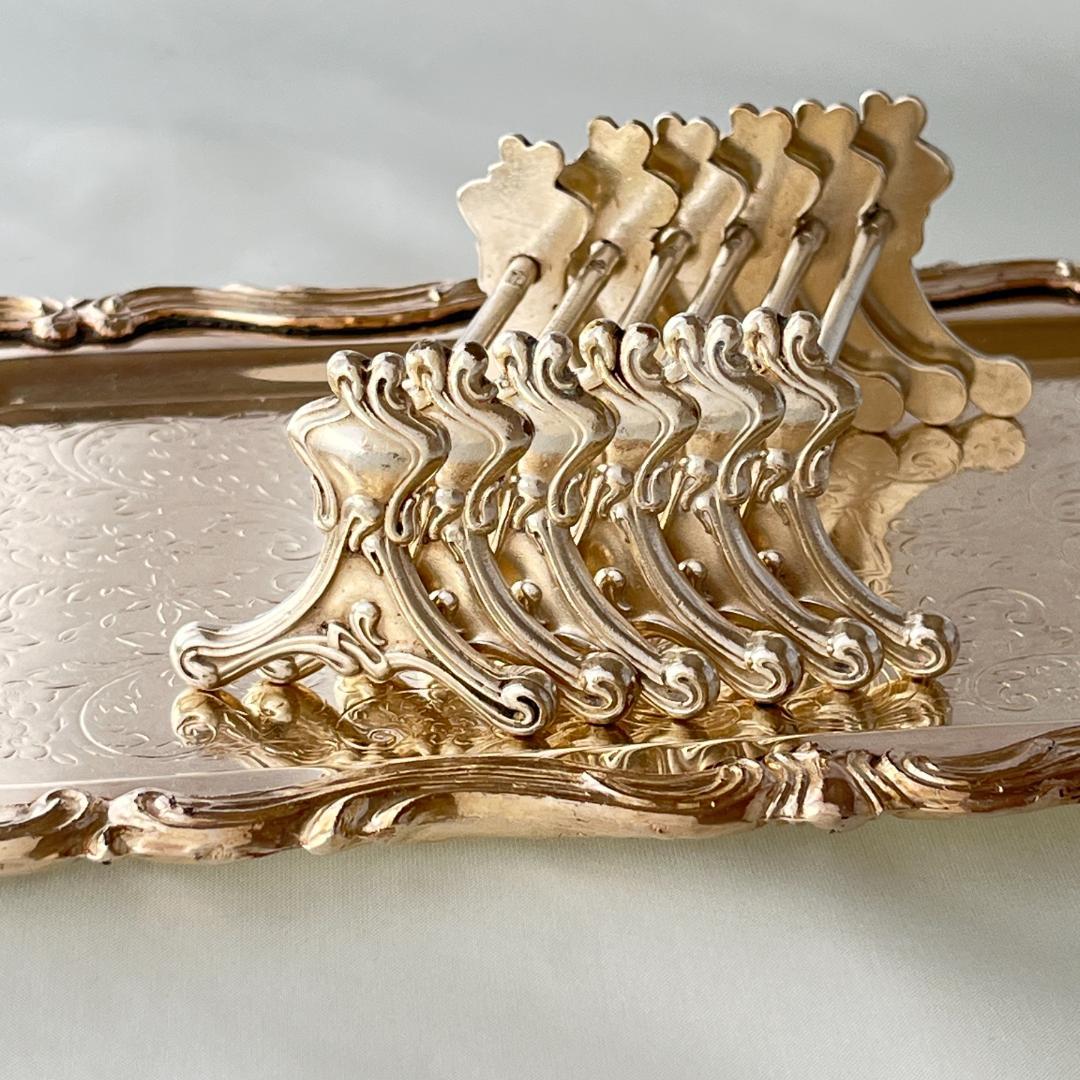 【仏蘭西】 アール・ヌーボーのナイフレスト 6個組 Art Nouveau