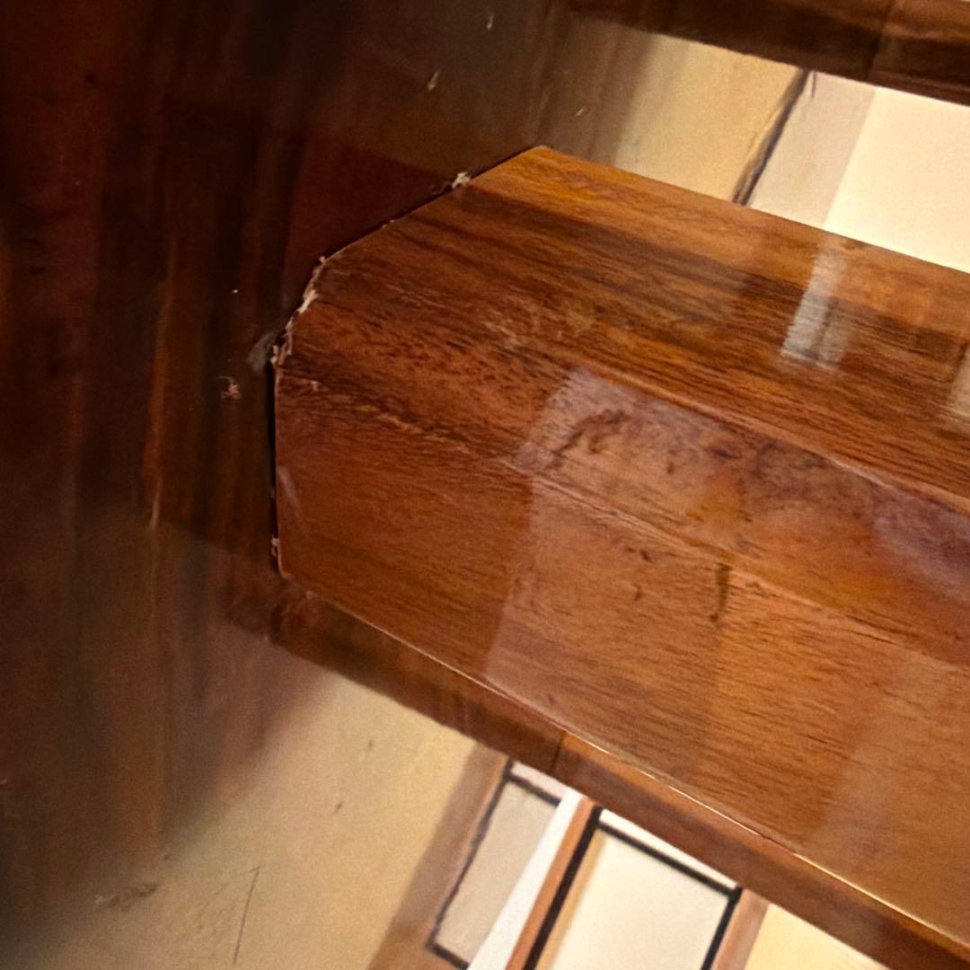 一枚板　花梨(？) 円形木製座卓 ダークブラウン 大きめ