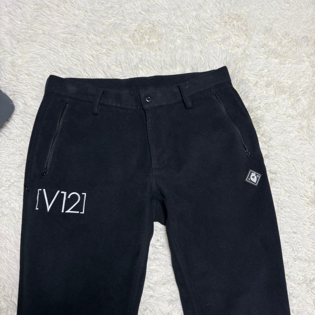【v12】美品 フリースパンツ ロングパンツ ロゴ Lサイズ メンズ