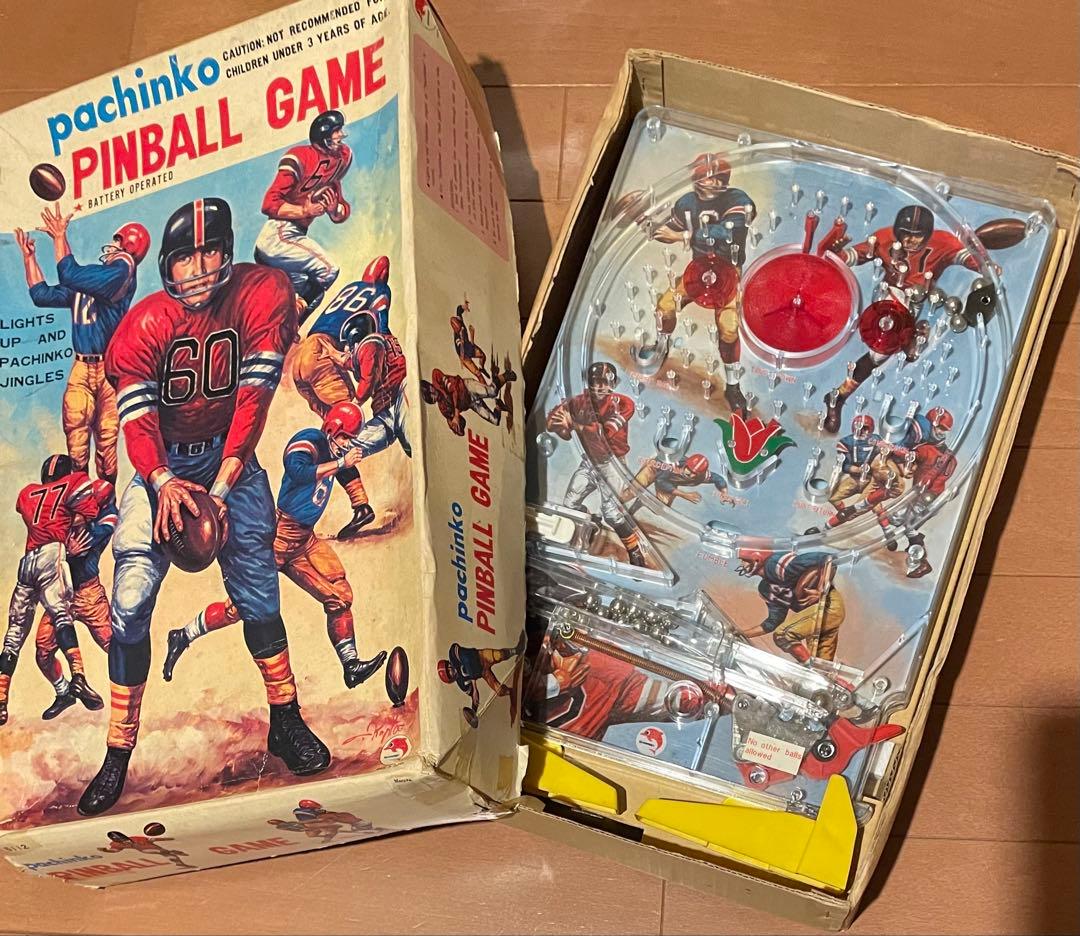 箱ケース付き希少　ヴィンテージ・フットボール・パチンコ・ピンボールゲーム