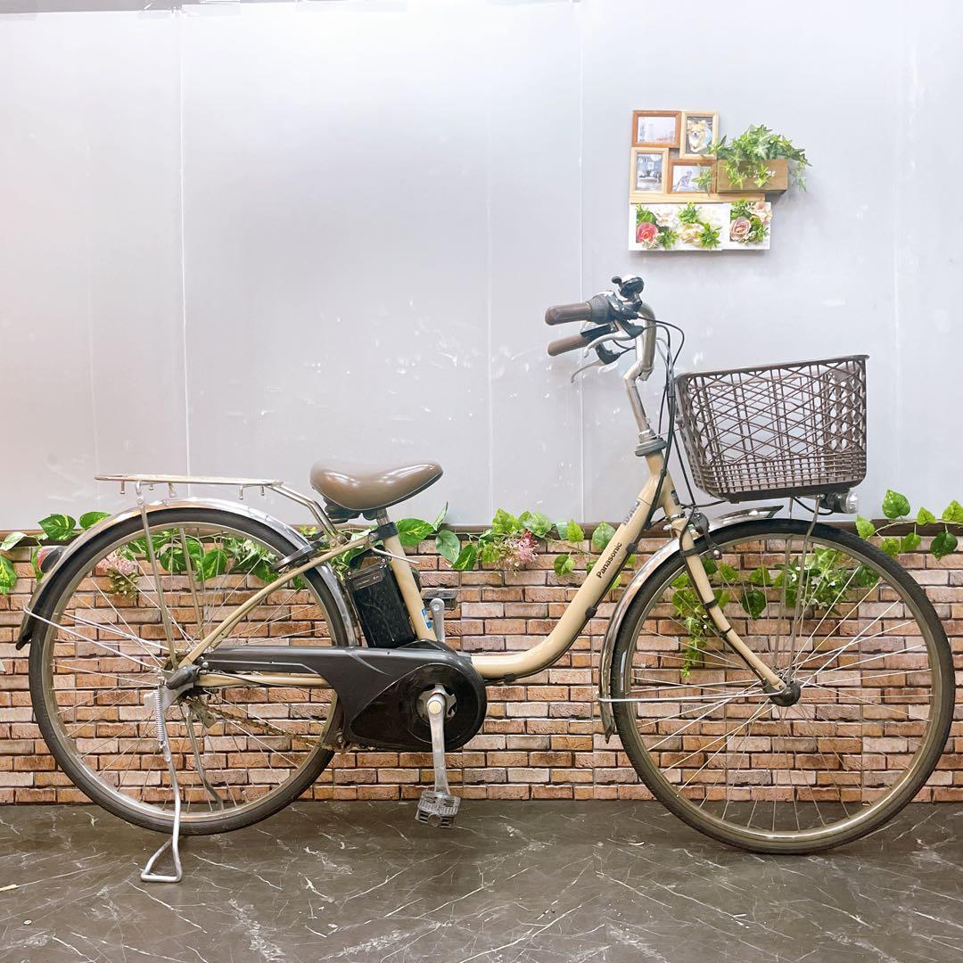【9】電動自転車 Panasonic ベージュ クリーム 26インチ