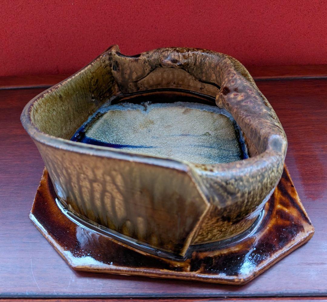 【高光一生】 陶芸 灰皿 オブジェ 花生 小物入れ インテリア 一点物 爬虫類