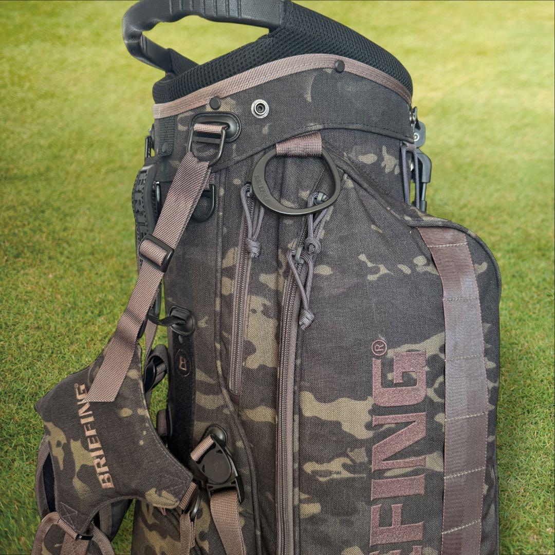 限定モデル　ブリーフィング キャディバッグ　CR-4 迷彩　カモフラ　黒　緑
