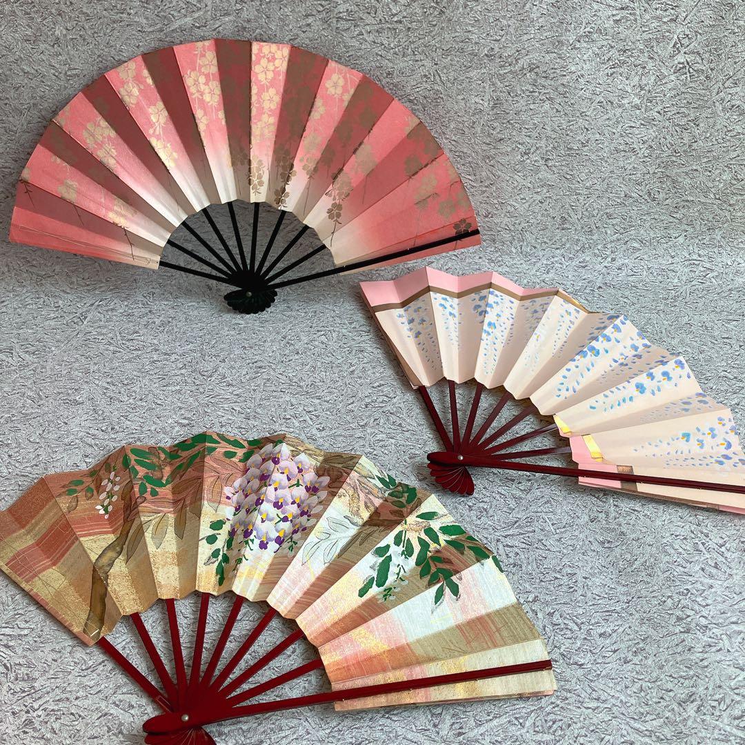 舞扇子3点セット 専用ケース付き 桜 藤 和柄扇子 舞扇