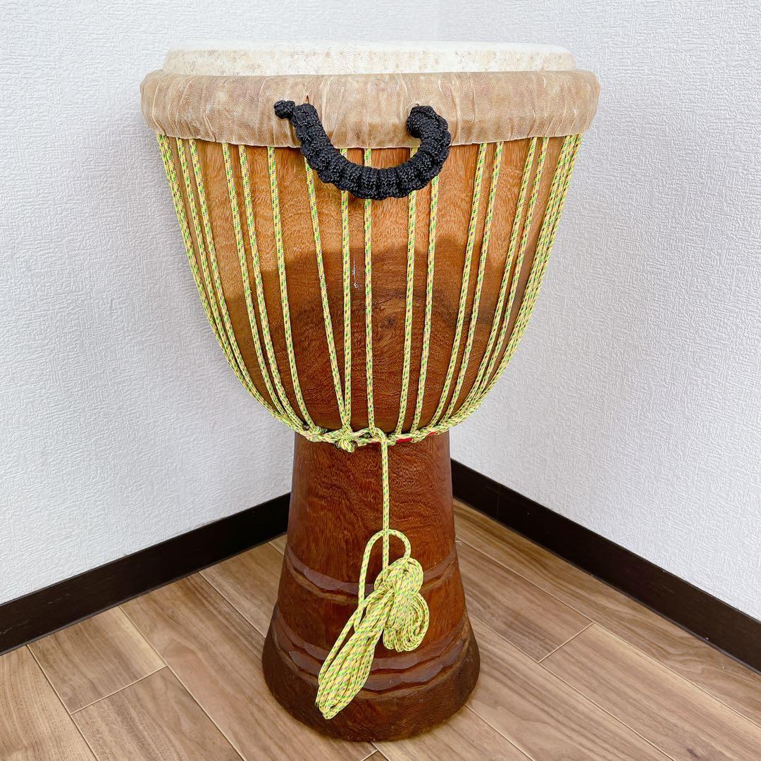 民族楽器 ジャンベ アフリカ 打楽器 ケース付き