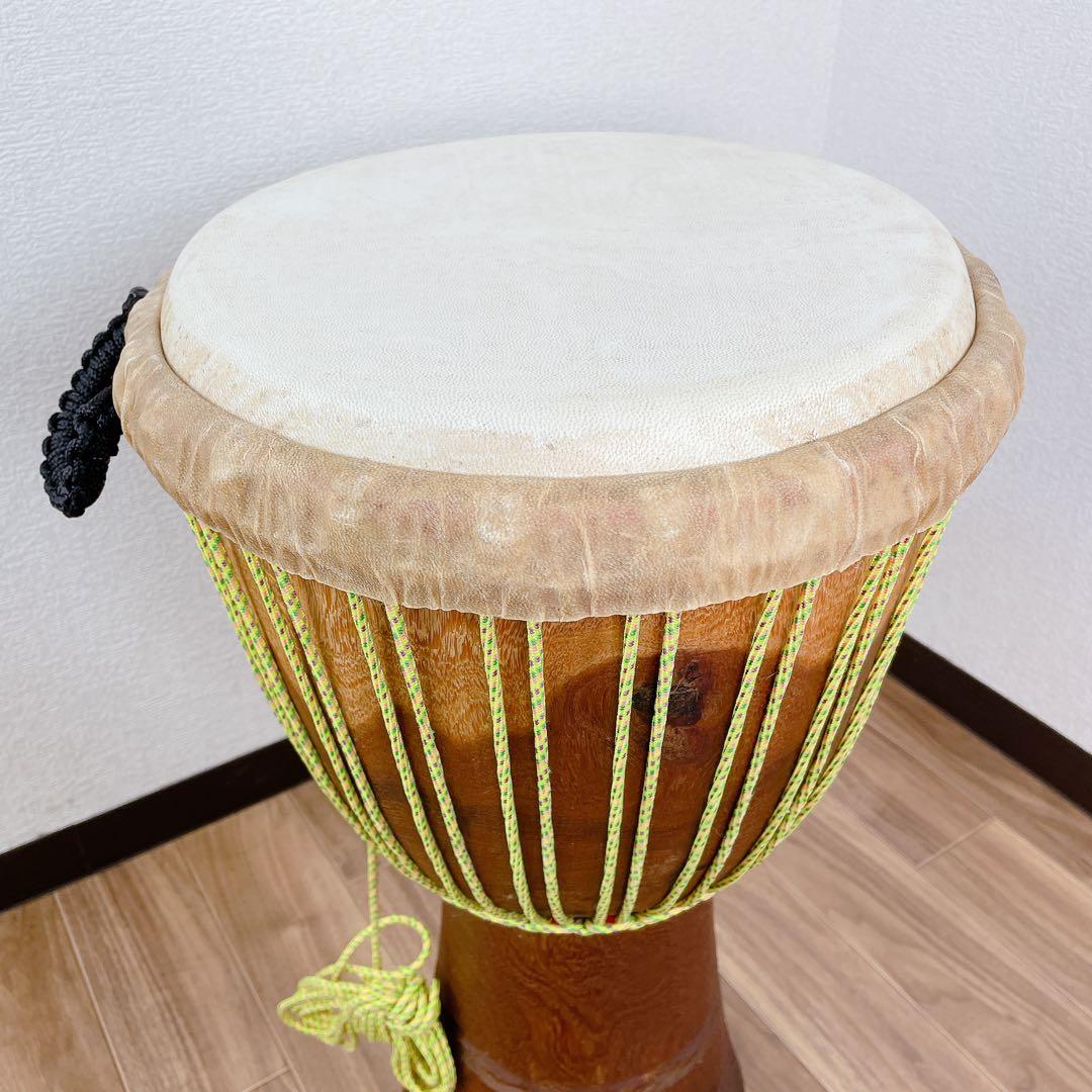 民族楽器 ジャンベ アフリカ 打楽器 ケース付き