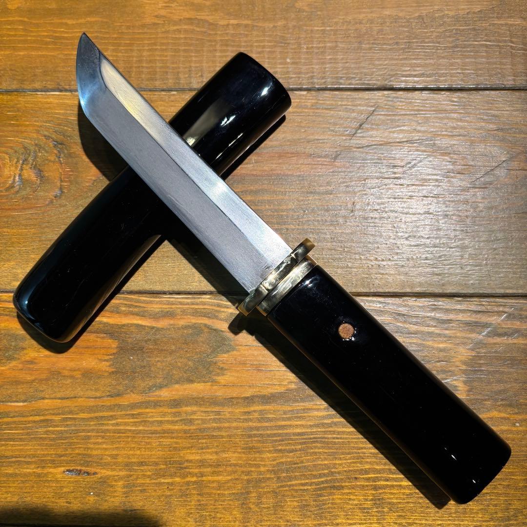 日本刀残欠クラフトナイフNo.85 筑前国住宗次 黒鞘