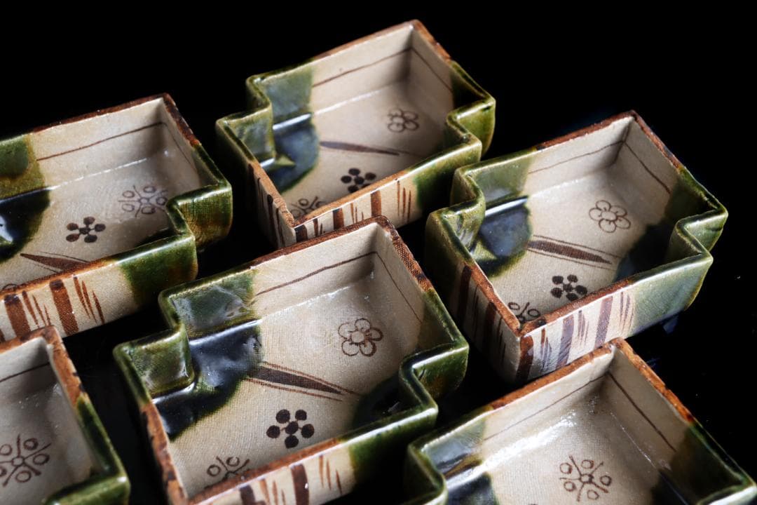 織部 八橋 向付 10客 懐石道具会席和食器陶芸鉢