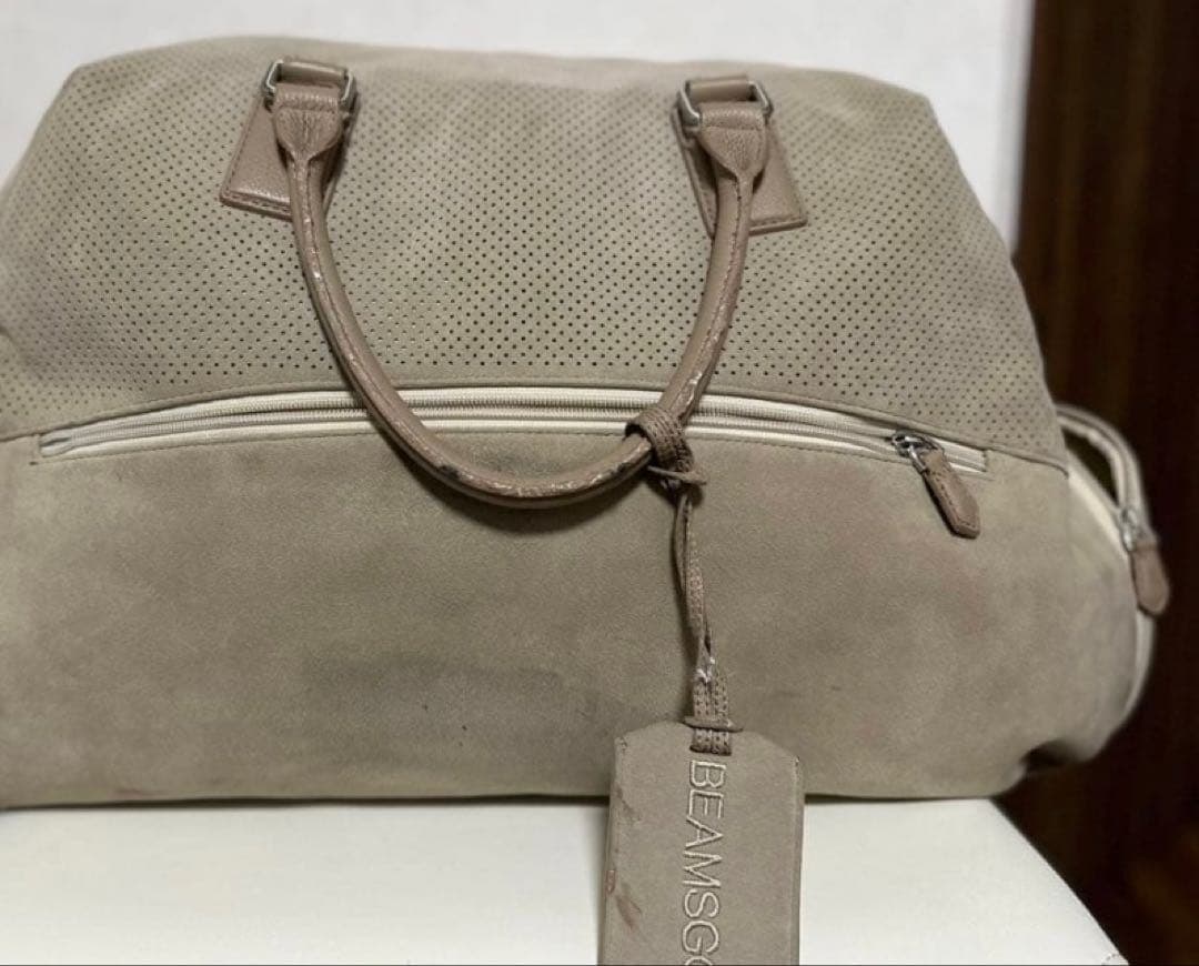 BEAMS GOLF ウルトラスエード ボストンバッグ　ベージュ