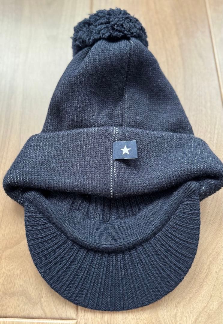 パーリーゲイツ 星マークつば付きニットワッチ&レッグウォーマー　ネイビー