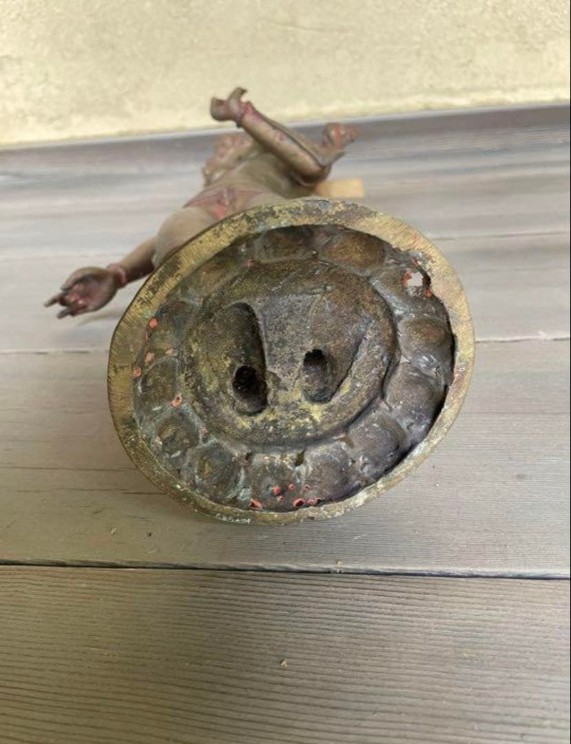 チベット女神像　銅製の仏像　42cm アンティーク　骨董