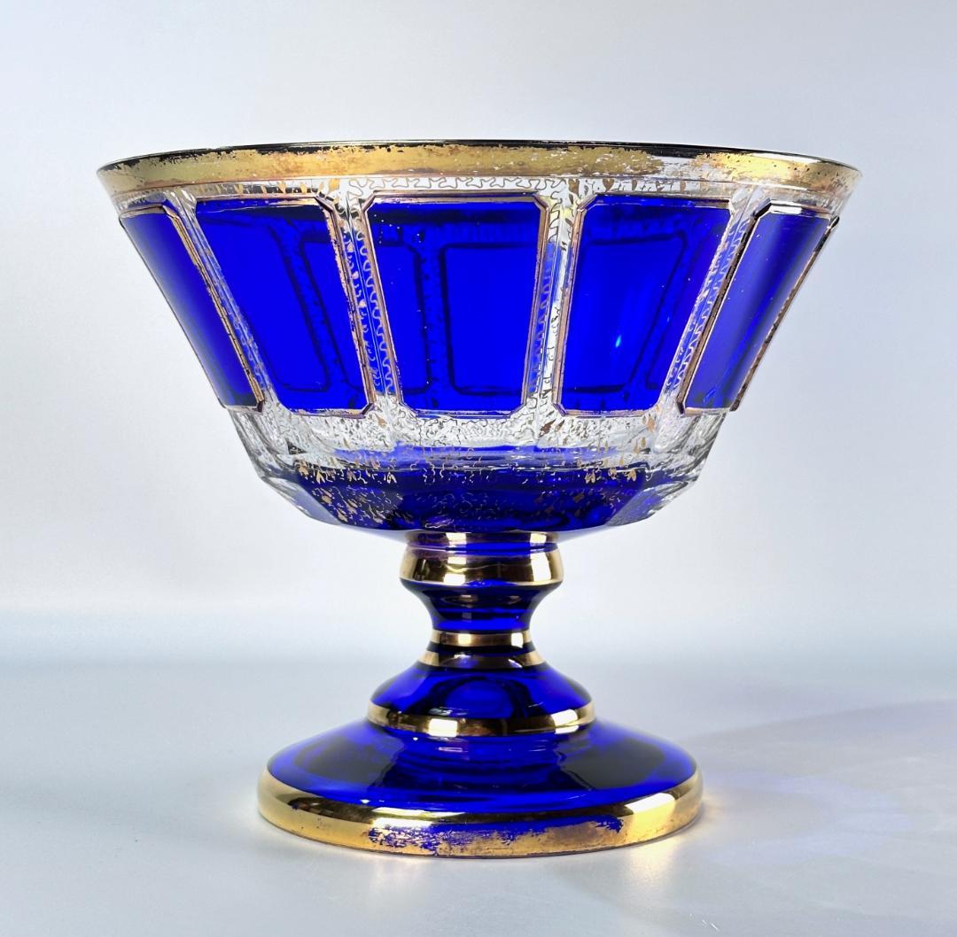 ビンテージ　イタリア　ベネチアングラス　金彩コンポート　直径㎝ 高さ㎝