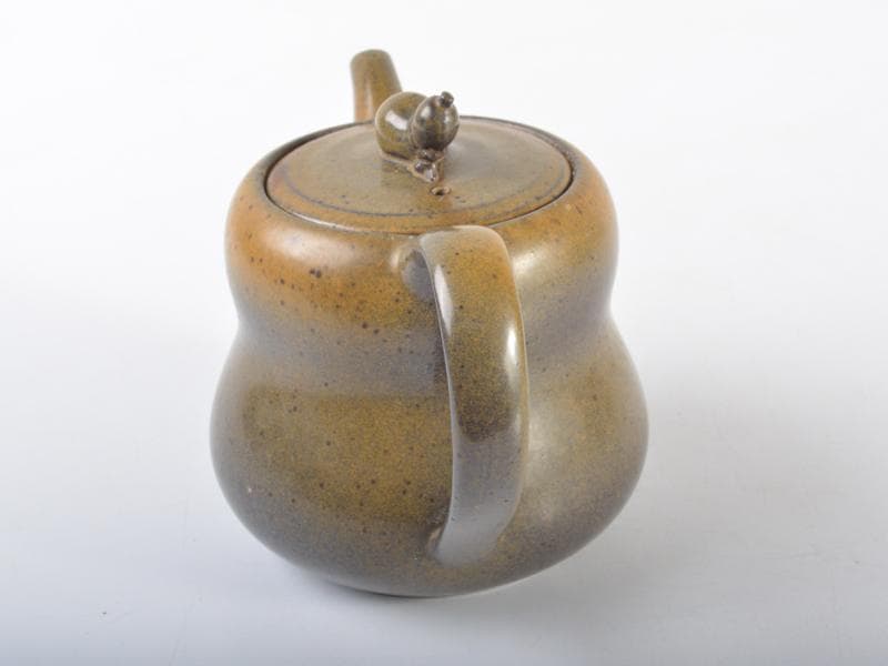 中国　 茶葉末釉 　蕎麦釉瓢箪摘み　急須　茶壷　　M　R4549