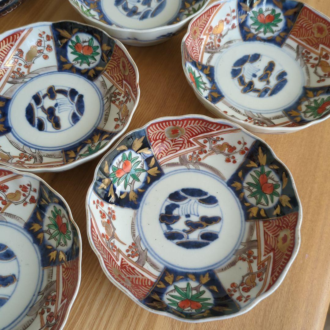 骨董 古伊万里 なます皿 染錦 染め付け 器 皿 陶器 美品 ５枚〜