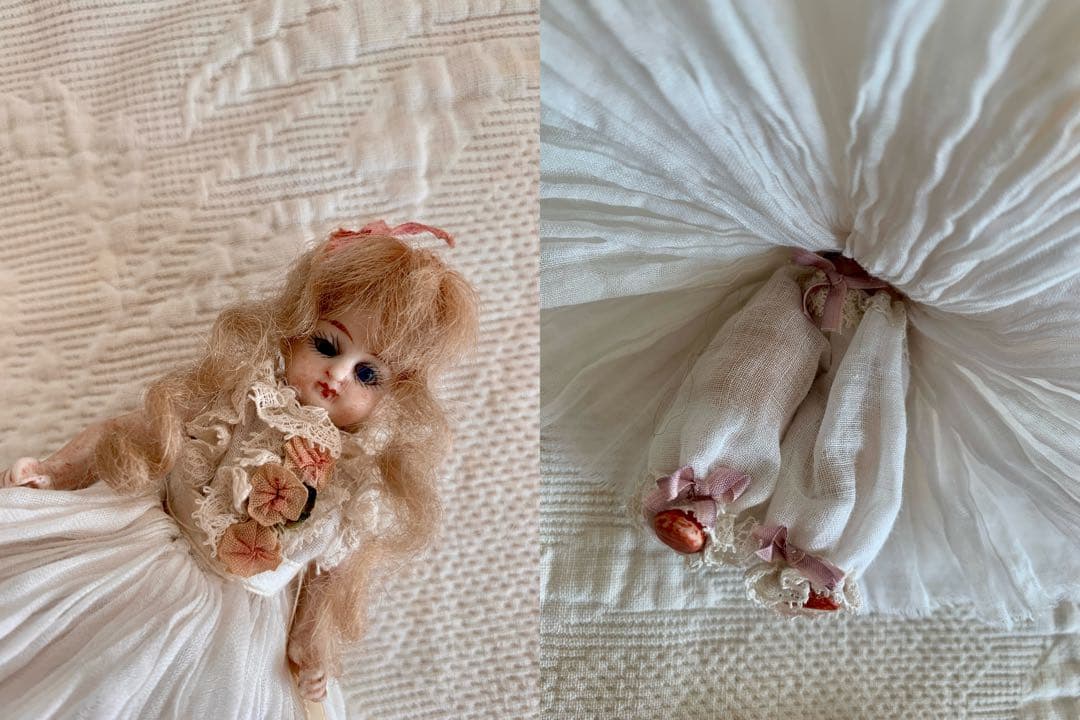 ※ réservé※ロココ装飾プレゼンテーションボックスミニョネットビスクドール