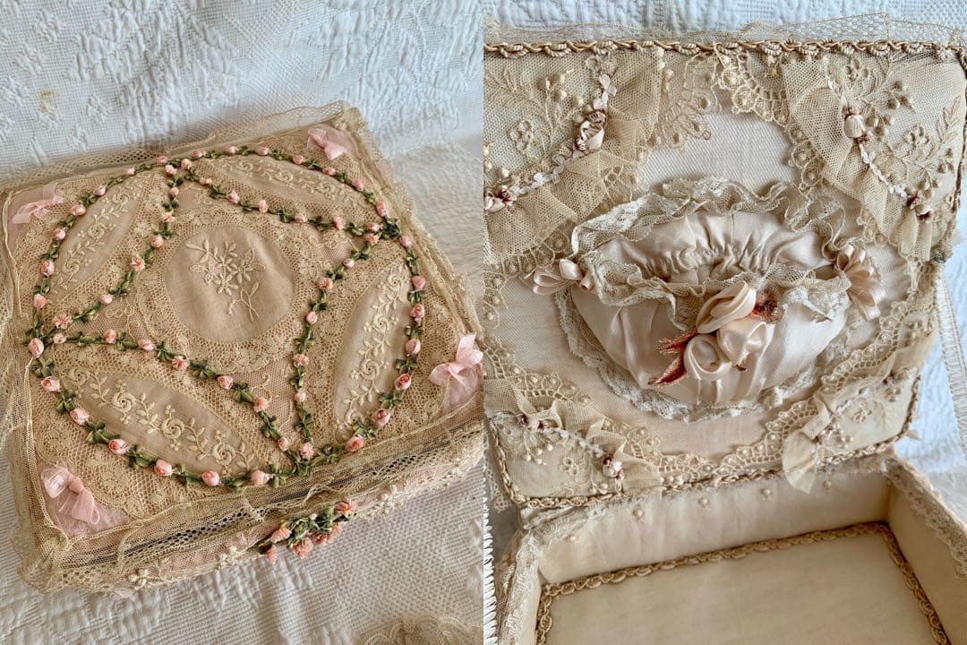 ※ réservé※ロココ装飾プレゼンテーションボックスミニョネットビスクドール