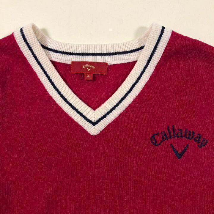 キャロウェイ レッドレーベル カシミア100% ニット ワインレッド LL