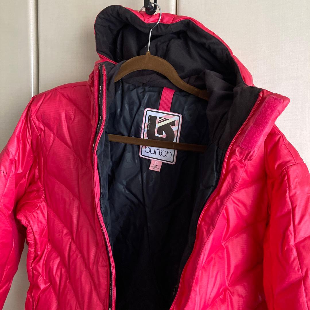 Burton ピンク キルティング フード付き