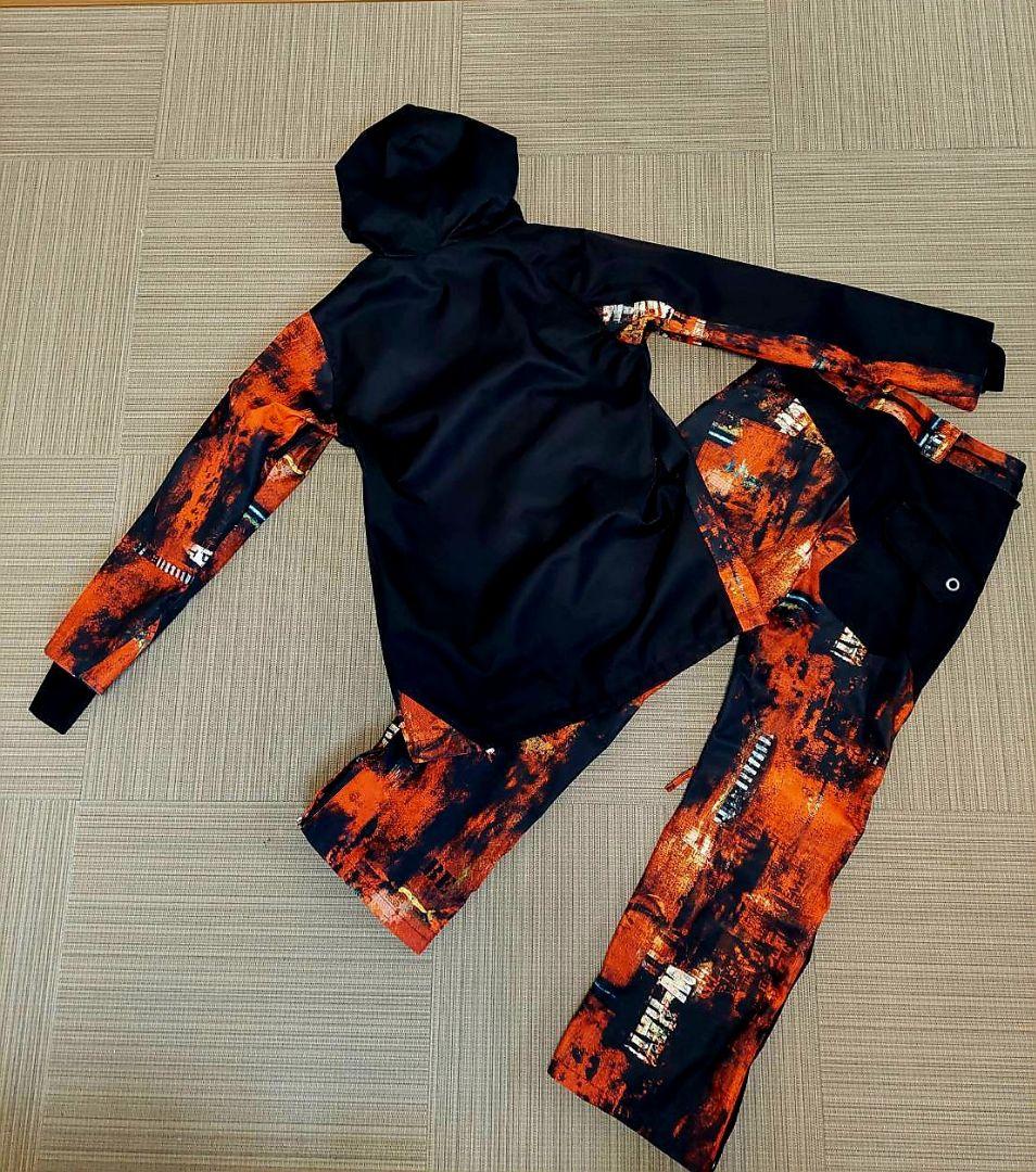 スノーボードウェア 上下セットアップ 赤・黒・オレンジ W_RAY