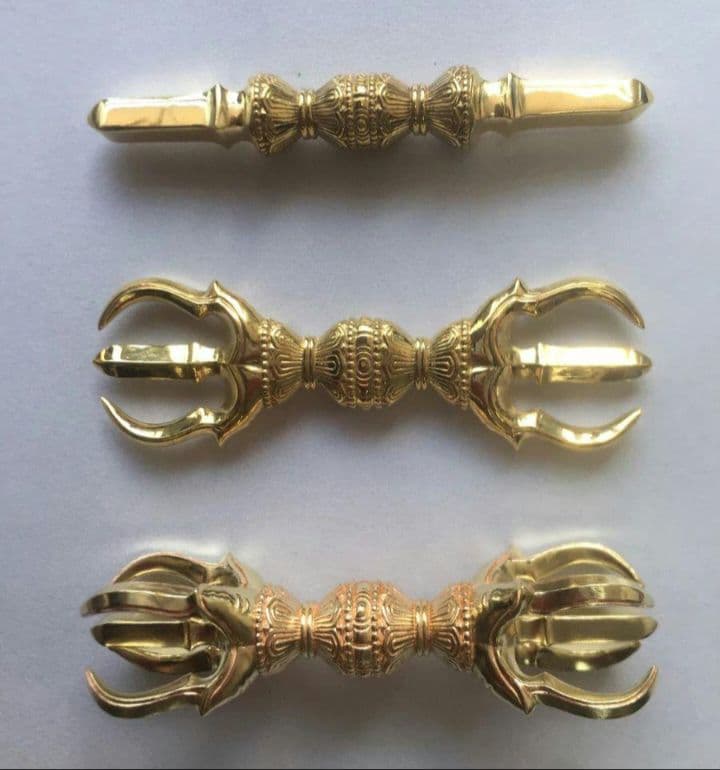 チベット密教法器 真言宗 セット 独鈷杵 三鈷杵 五鈷杵 ミニ 金剛杵 真鍮製