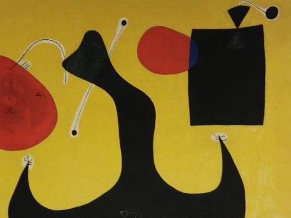 ジョアン・ミロ、座る女性Ⅰ、希少画集画、新品額装付