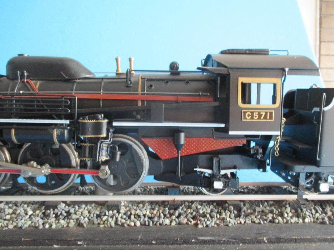 大型鉄道模型◎C571 1/30 蒸気機関車SL◎駆動式約77cm天皇陛下車輌