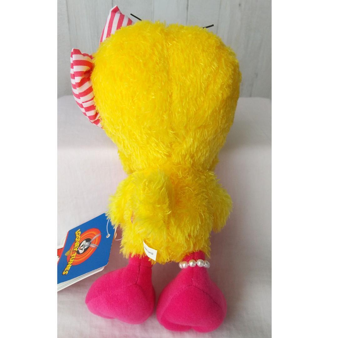 トゥイーティー　ぬいぐるみ　リボン　ハート　ピンク　tweety