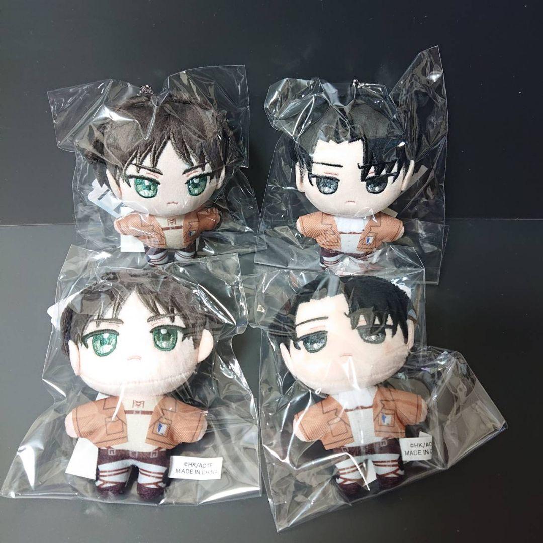 進撃の巨人 ぬいパル ぬいぐるみマスコット エレン リヴァイ 4点セット