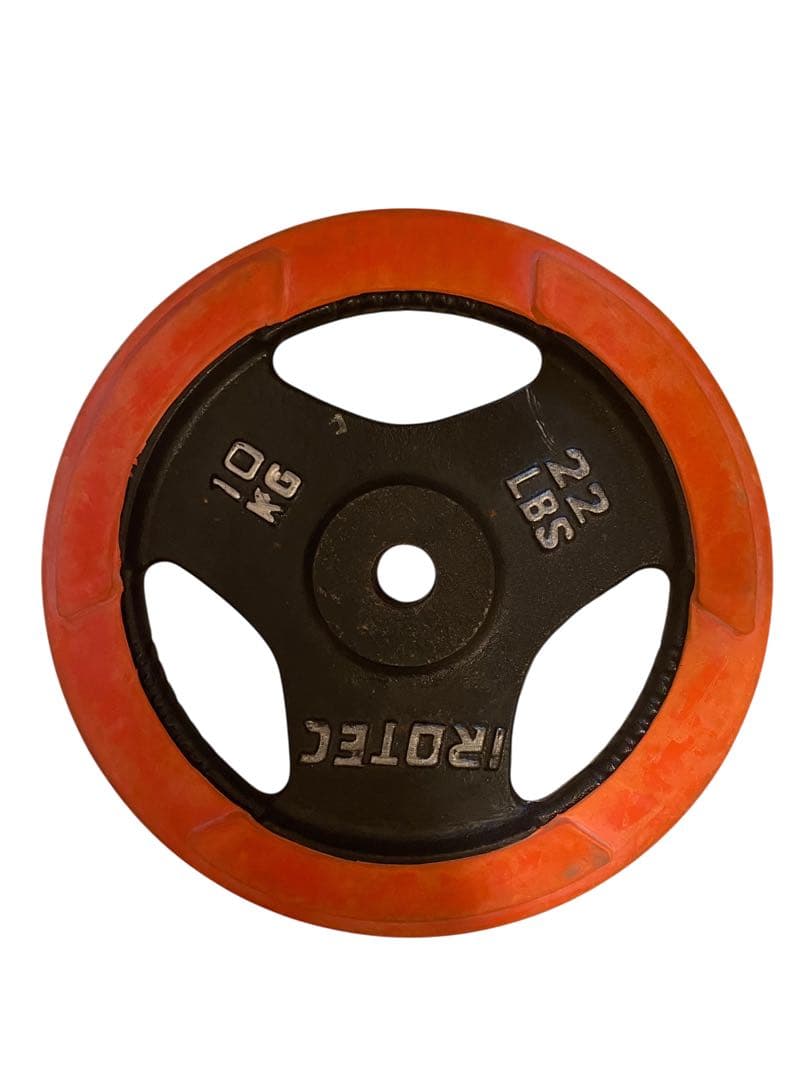 iROTEC 10kg ラバーダンベルプレート ２枚