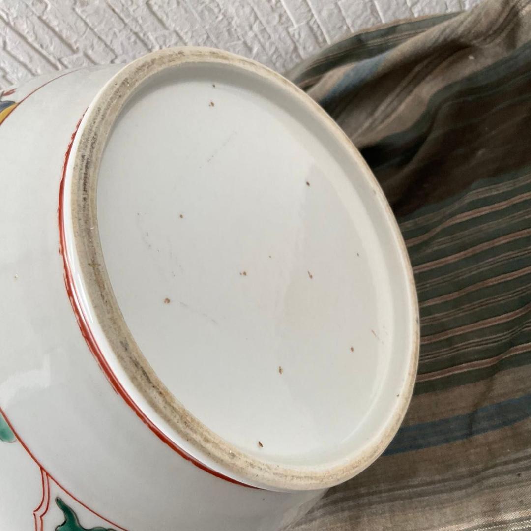 柿右衛門様式　花鳥文花瓶　高さ35cm 共箱付き　骨董品　壺