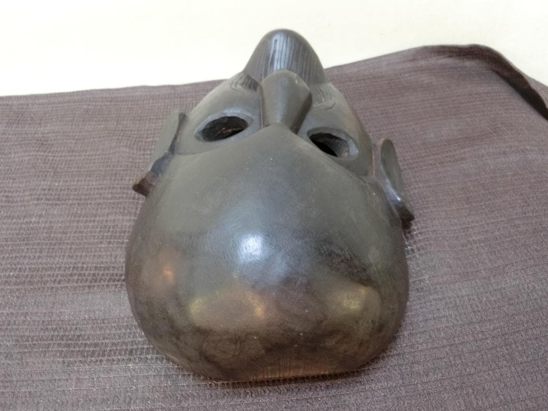 インテリア！【木彫面　民族面　黒時代色　神像　外国物・G11・仏教】★鑑賞　研究