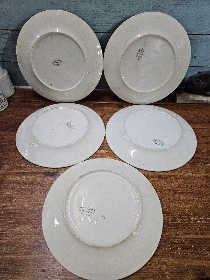 フランスアンティーク オナン窯 プレート 5枚セット COPPELIA 花柄