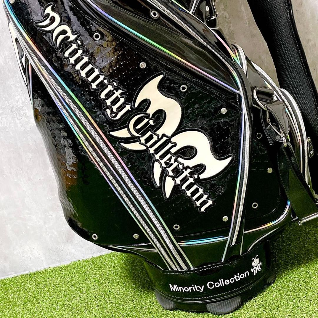 マイノリティコレクション キャディバッグ オールエナメル 3点式 ロゴ刺繡入り