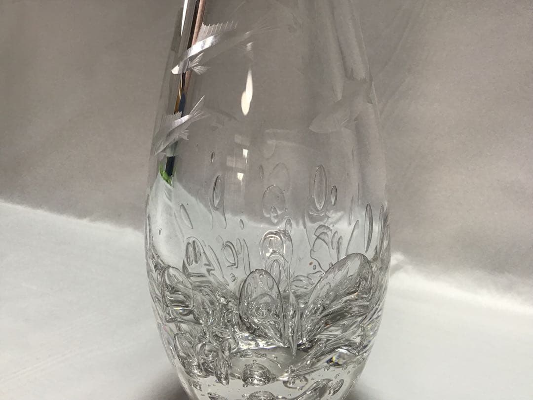 カガミクリスタル　各務満　カガミミツル　花瓶　鮎