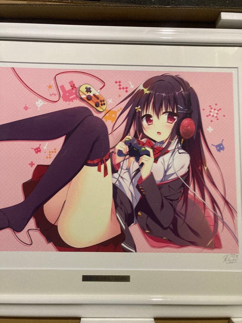 茉宮祈芹　ゲーマーちゃん　版画　アールビバン　ミクスドメディア