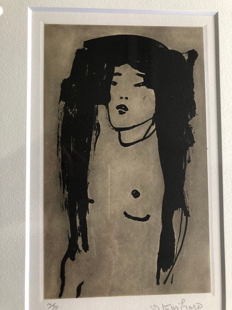 栗原一郎　版画　裸婦　絵画