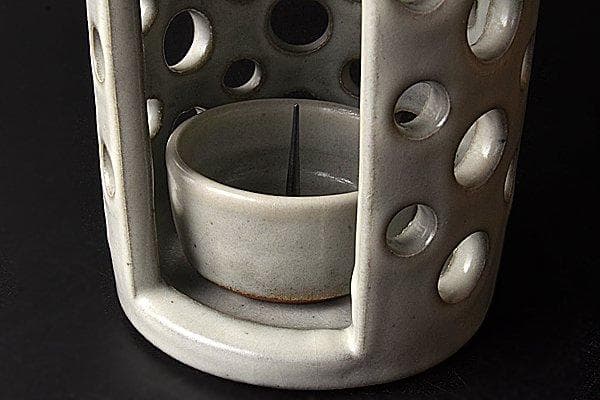 u589 現代作家　杉原祥公　丹波焼燈台　燭台 ローソク立て 骨董