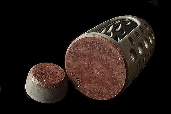 u589 現代作家　杉原祥公　丹波焼燈台　燭台 ローソク立て 骨董