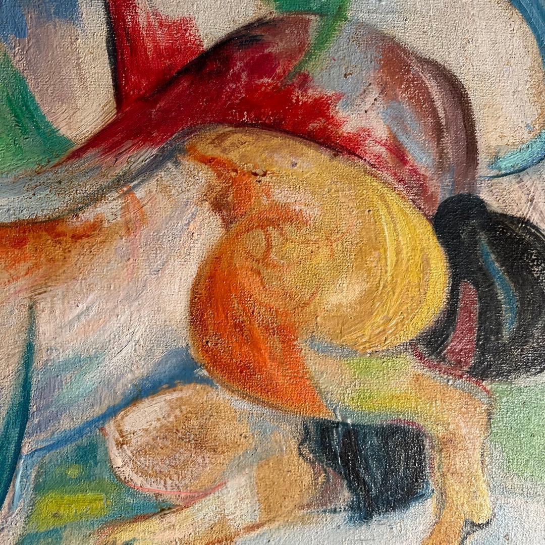 手書き油絵 幻想馬 額付 絵画 インテリア