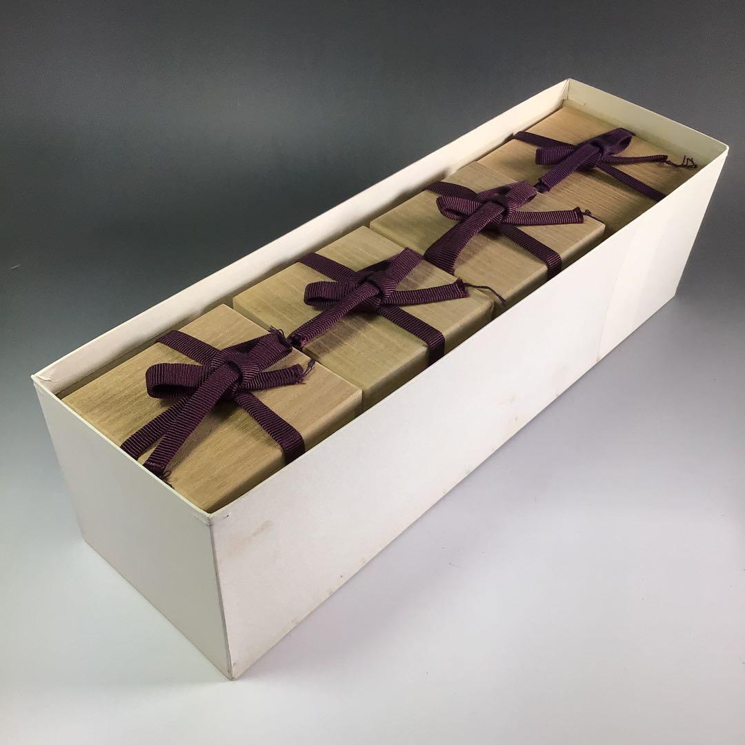 Ｒ５６５　四季棗　『塗師　峯清作』『夜桜　朝顔　稲雀　松喰鶴』　共箱　茶道具